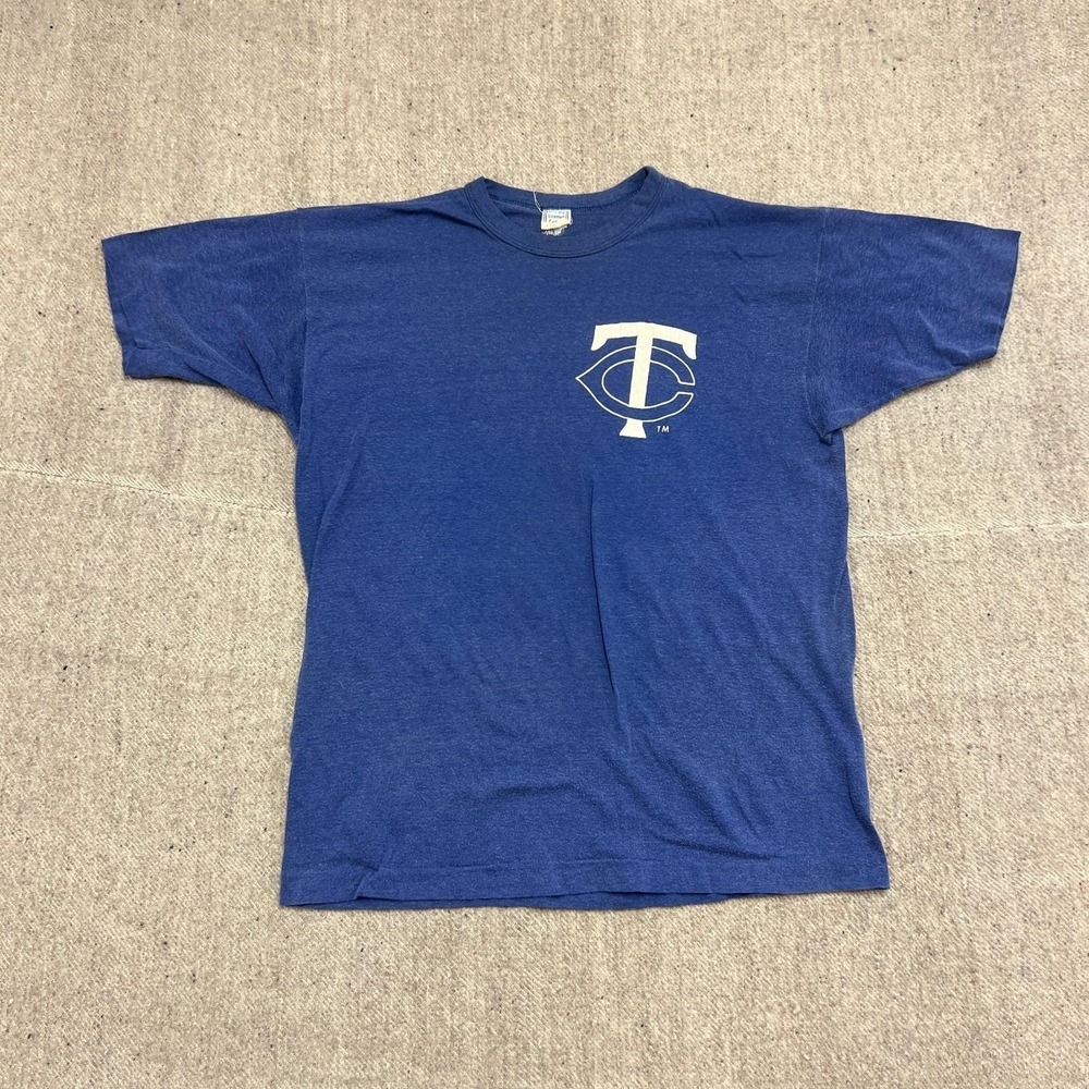 Vintage Minnesota Twins Shirt Mens Large Blue 1980s Champion